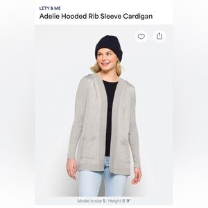 Lety & Me Light Gray Open Front Hooded Cardigan